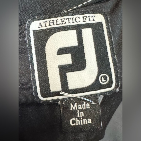 FootJoy FJ Golf Polo Shirt Men's Large Black Performance Top Stretch Golfing - Picture 6 of 11